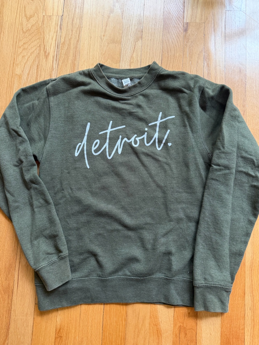 Detroit Script Crewneck Sweatshirt - Olive Green